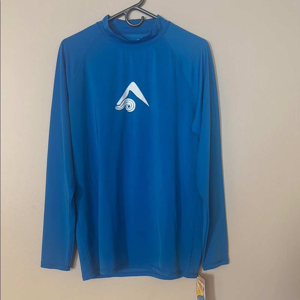 Kanu Surf Blue Rash Guard Long Sleeve Swim Shirt